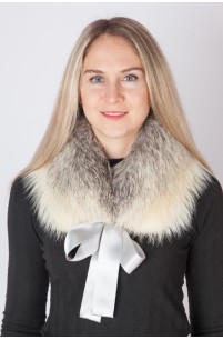 Arctic fox fur collar-neck warmer